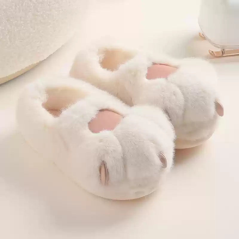 Cat claw slippers women's autumn and winter indoor home use thick bottom plush cute