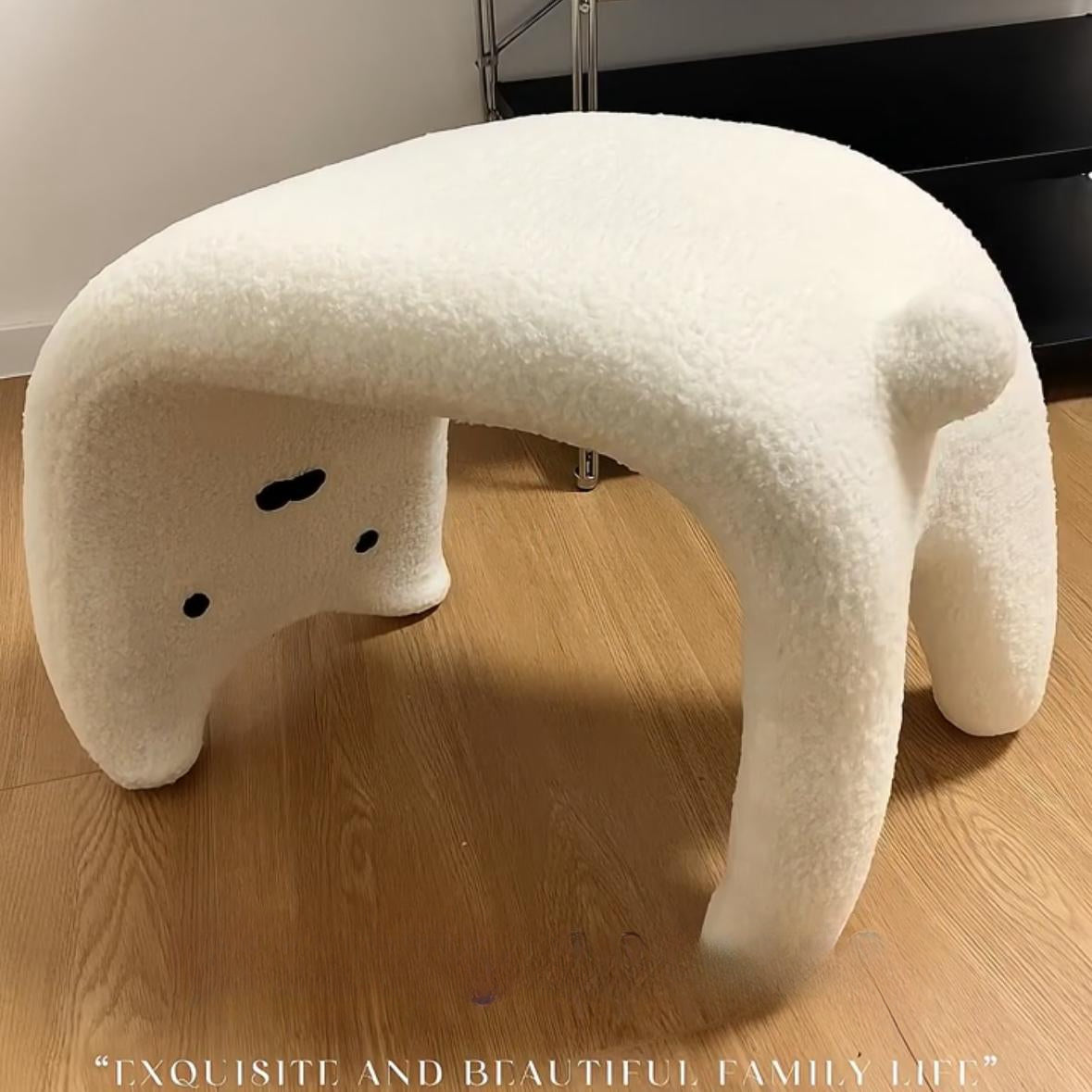 Cute cat stool household entrance door shoe stool entrance stool entrance sofa hair stool lamb wool makeup dressing stool