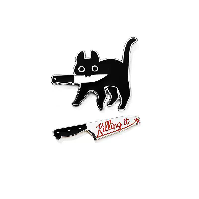 Sharp & Trendy: Cat Necklace with Knife - Perfect for Cat Lovers and Self-Defense Enthusiasts