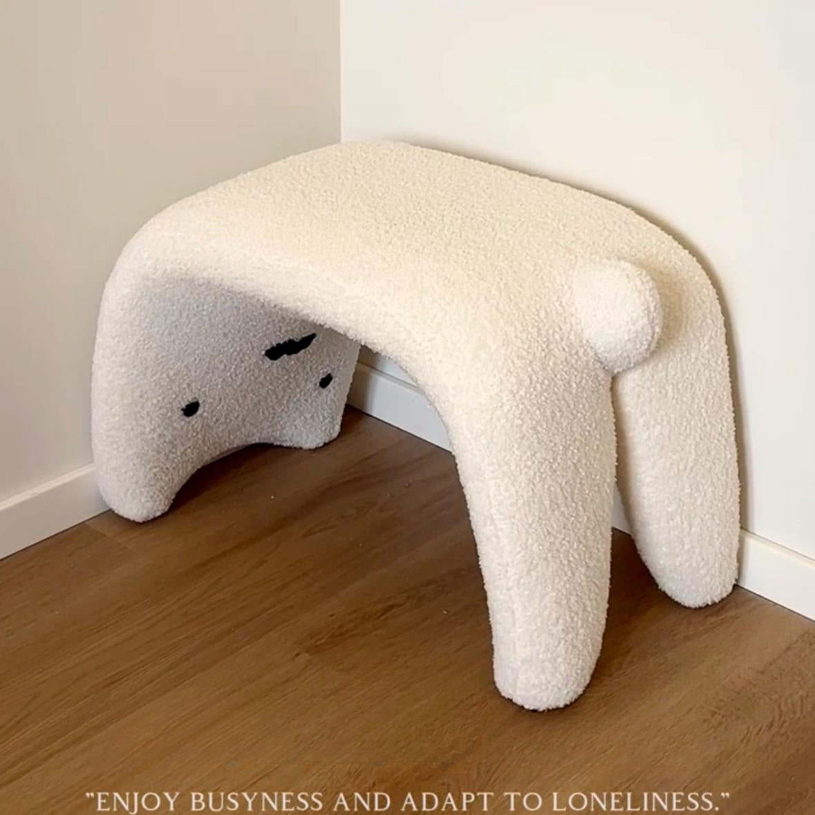 Cute cat stool household entrance door shoe stool entrance stool entrance sofa hair stool lamb wool makeup dressing stool