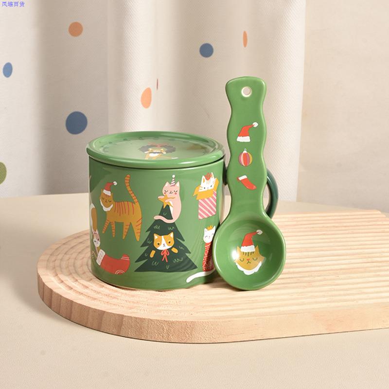 Christmas cup healing cat drinking cup high value Christmas cute cup high temperature resistant mug